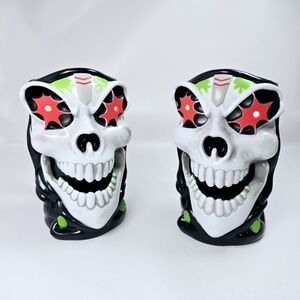 Monster Jam Grave Digger Truck 6" Plastic Light Up 2 Cups Mug Reaper Skull WORKS